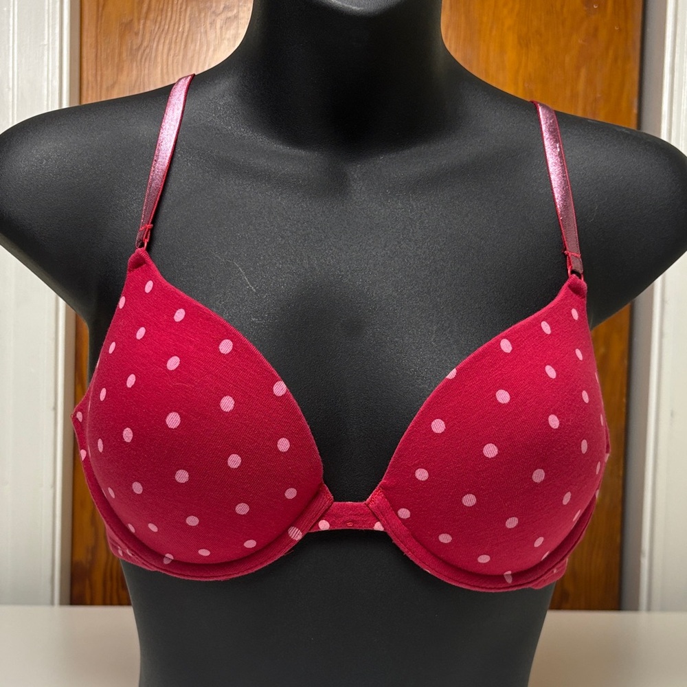 Vintage Y2K La Senza Red Polka Dot Bra GUC